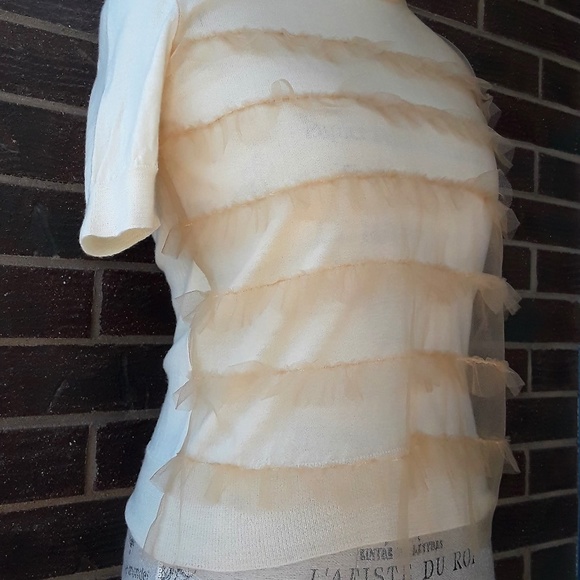 J Crew Tippi Tulle Merino Wool Sweater - Picture 2 of 3